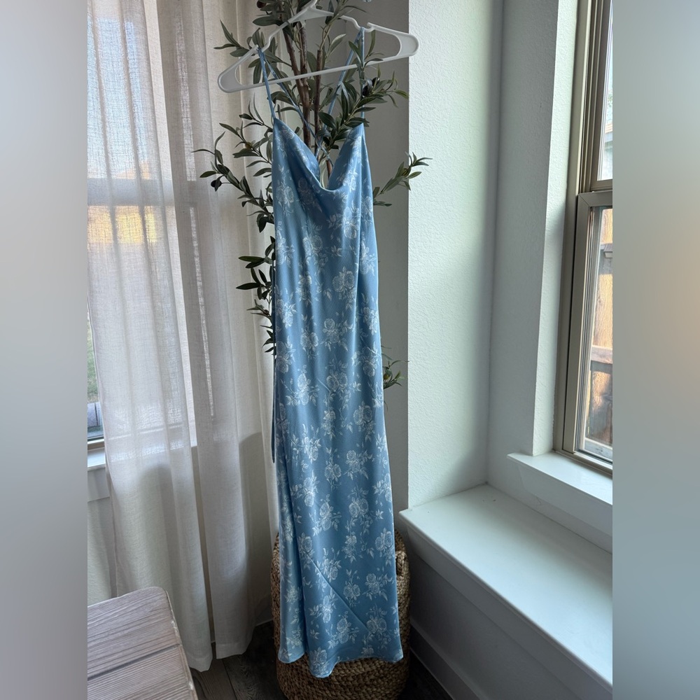 Blue Floral Smocked Dress